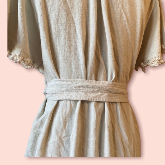 Madewell Linen Boho Dress with Tie Tribal Print - Picture 5 of 14